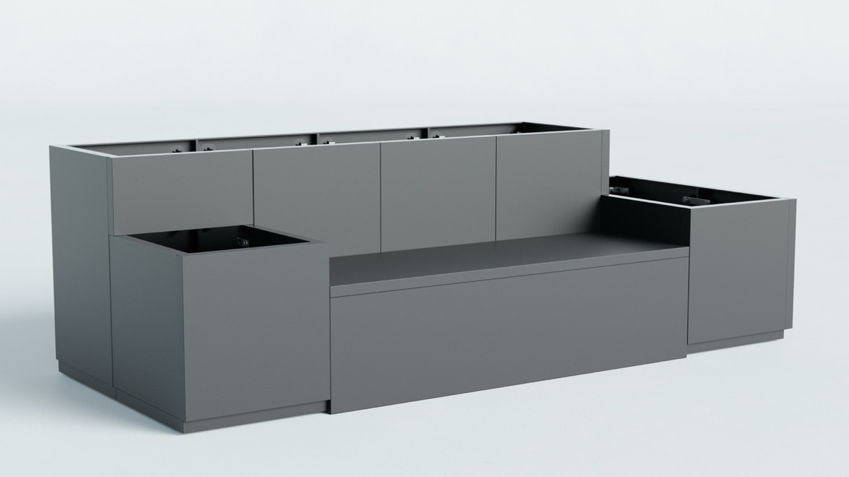 Tároló pad 150 cm zárva