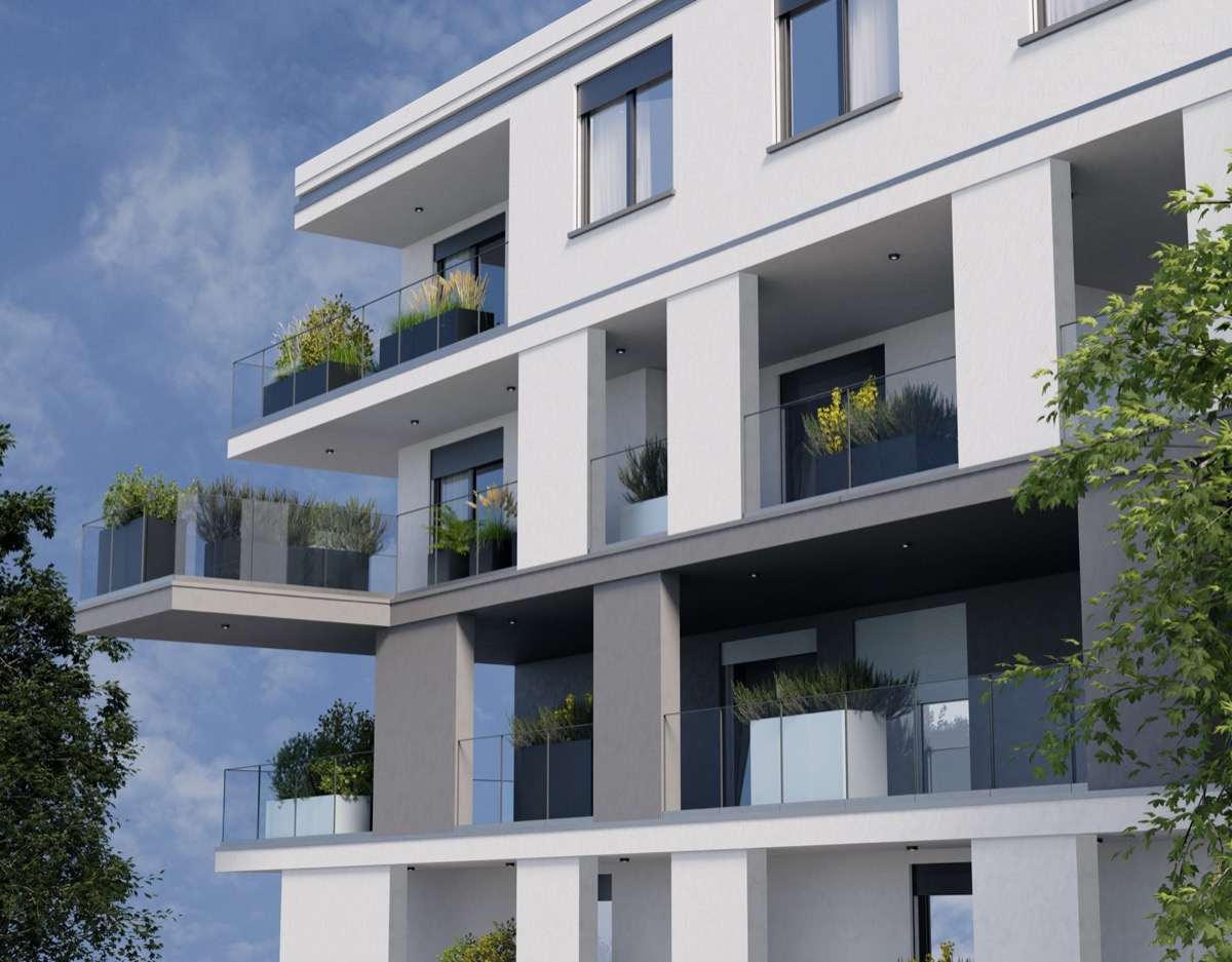 Fehér és sötétszürke műanyag virágláda